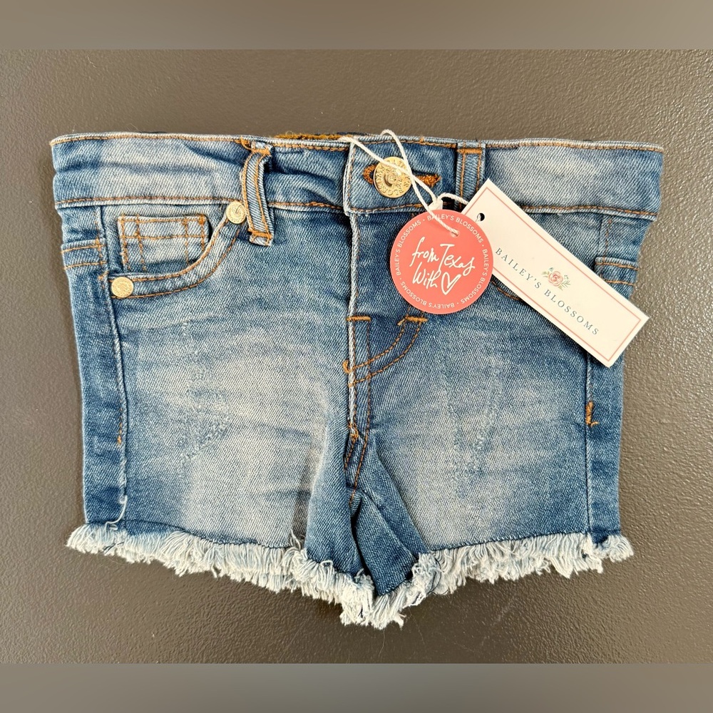 Bailey’s Blossoms Toddler Adjustable Waist Jean Shorts Size 3-6 Months
